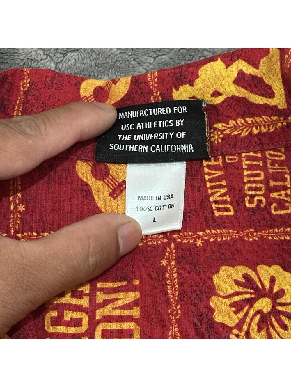 USC Team Trojans Hawaiian Shirt Men XL Southern California Fight On USA - Picture 4 of 6
